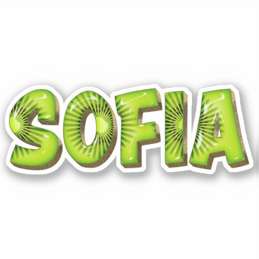 Sofia Name Kiwi Design Aufkleber Sticker (Voorkant)