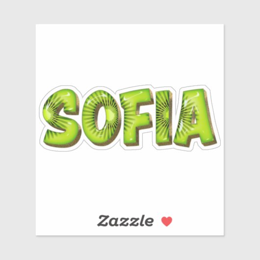 Sofia Name Kiwi Design Aufkleber Sticker (Vel)