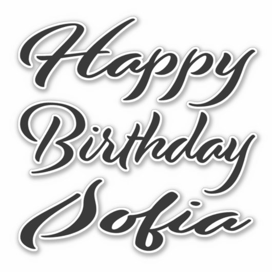 Sofia Name Vorname black Sticker Geburtstag (Voorkant)