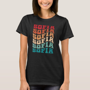 Sofia Tie Dye Groovy Hippie 60s 70s Naam Sofia T-shirt