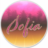 Sofia Vorname Name golden pink Aufkleber Sticker (Voorkant)
