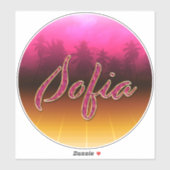 Sofia Vorname Name golden pink Aufkleber Sticker (Vel)