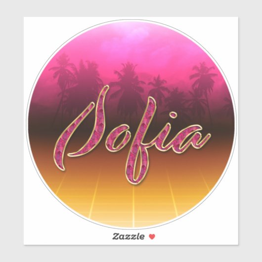Sofia Vorname Name golden pink Aufkleber Sticker (Vel)