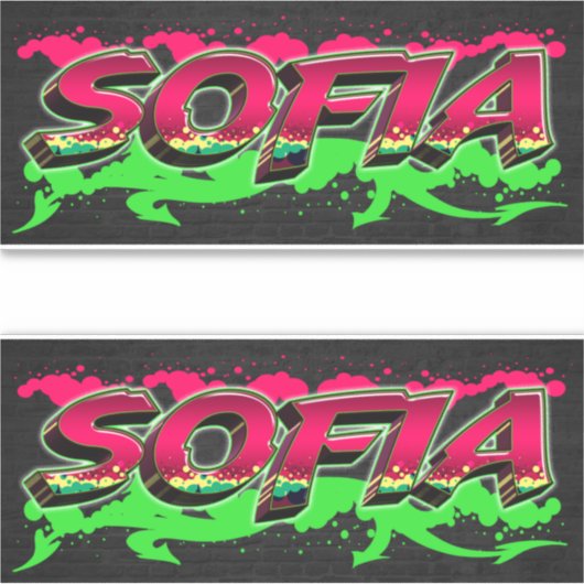 Sofia Vorname Name Graffiti Aufkleber Sticker (Voorkant)