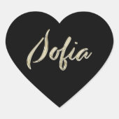 Sofia white gold Handwriting Aufkleber Herz Hart Sticker (Voorkant)