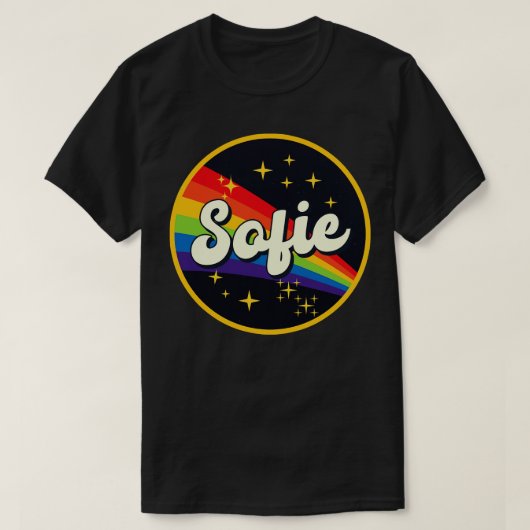 Sofie regenboog in ruimte  stijl t-shirt (Design voorkant)