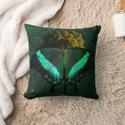 Sofisticado Esmeralda Orgânico Borboleta Arte Kussen (Deken)