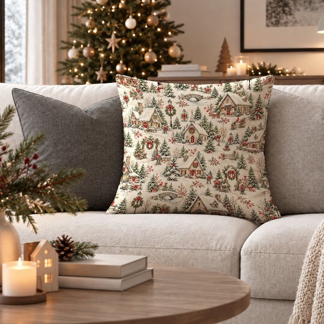 Sofisticated vakantiedorp accent kussen decor (Sophisticated Holiday Village Accent Pillow Decor)