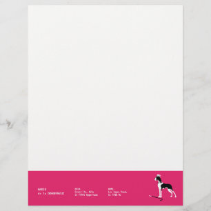 Sofistische Dog op Roze Briefhoofd Sjabloon