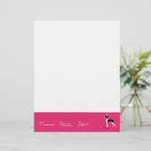 Sofistische Dog op Roze Briefhoofd Sjabloon (Staand voorkant)