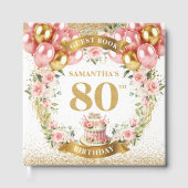 Soft 80th Birthday Gastboek Boho Balloon Sparkle Gastenboek (Voorkant)