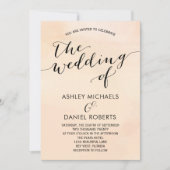 Soft Abriot Waterverf Wedding Invitation, Blush Kaart (Voorkant)