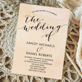 Soft Abriot Waterverf Wedding Invitation, Blush Kaart