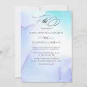 *~* Soft Abstract Waterverf Lavender Mint Wedding Kaart (Voorkant)