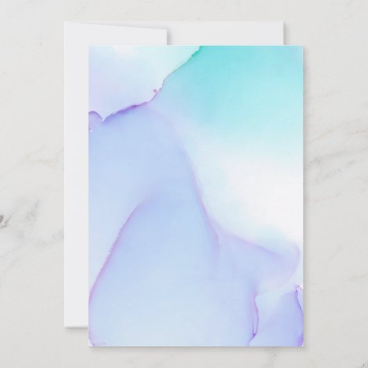 *~* Soft Abstract Waterverf Lavender Mint Wedding Kaart (Achterkant)