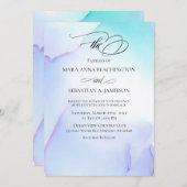 *~* Soft Abstract Waterverf Lavender Mint Wedding Kaart (Voorkant / Achterkant)