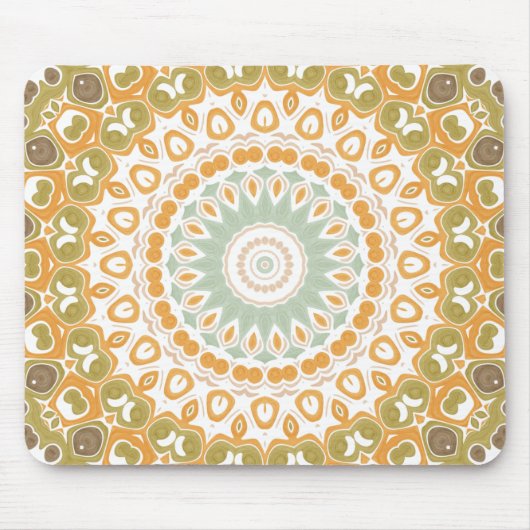 Soft Amber and Sage Mandala Pattern Muismat (Voorkant)