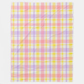 Soft and Cozy Pastel Plaid Pink Lavender Yellow Fleece Deken (Voorkant)