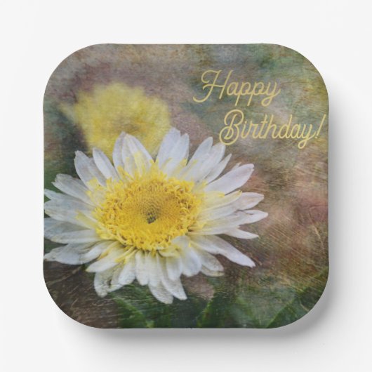 Soft and Dreamweaver Daisy Birthday Papieren Bordje (Voorkant)