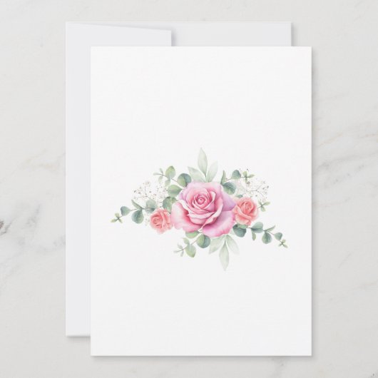 Soft and Elegant Blush Pink Roses Wedding Kaart (Achterkant)