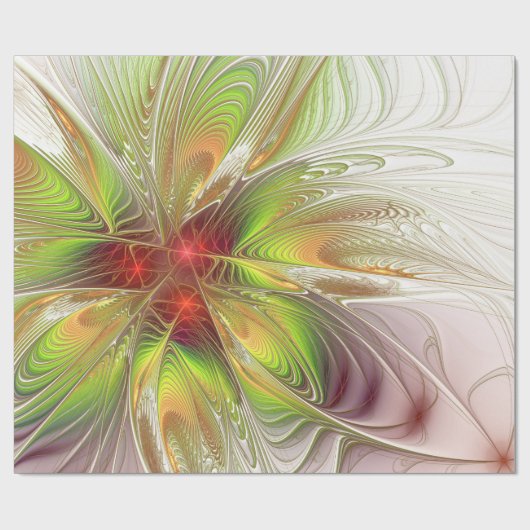 Soft and tenderness fractal fantasy flower cadeaupapier (Vlak)