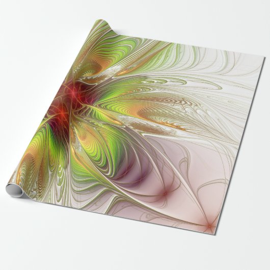 Soft and tenderness fractal fantasy flower cadeaupapier (Uitgerold)