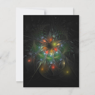 Soft and tenderness fractal fantasy flowers bedankkaart