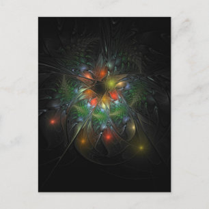 Soft and tenderness fractal fantasy flowers briefkaart