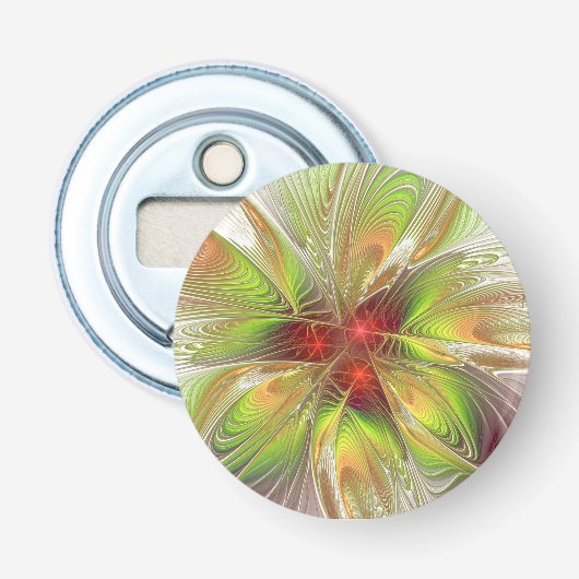 Soft and tenderness fractal fantasy flowers button flesopener (Voorkant)