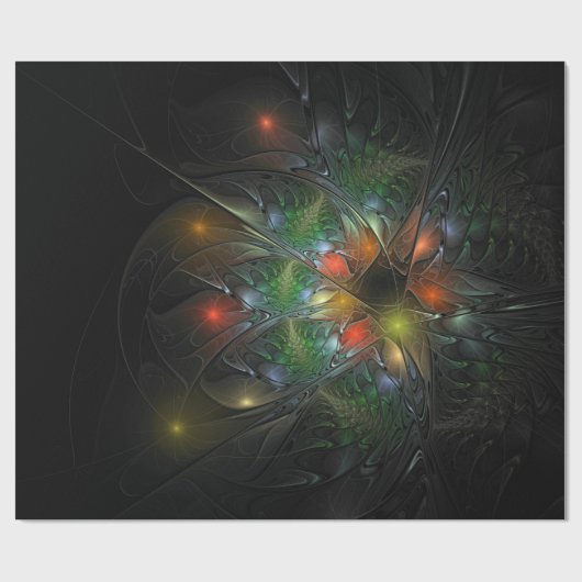 Soft and tenderness fractal fantasy flowers cadeaupapier (Vlak)