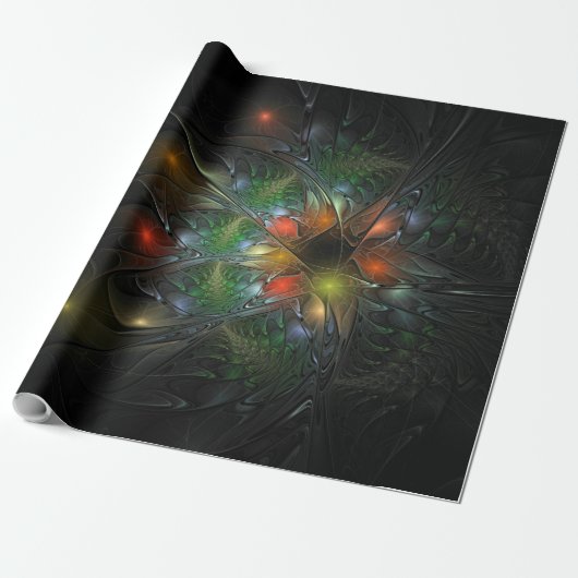 Soft and tenderness fractal fantasy flowers cadeaupapier (Uitgerold)