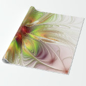 Soft and tenderness fractal fantasy flowers cadeaupapier (Uitgerold)