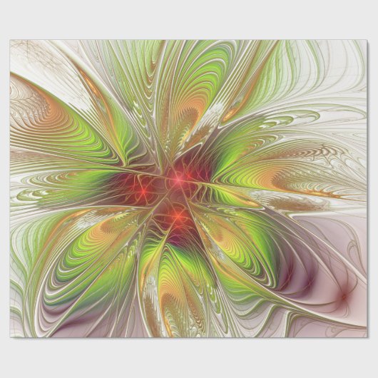 Soft and tenderness fractal fantasy flowers cadeaupapier (Vlak)