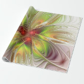 Soft and tenderness fractal fantasy flowers cadeaupapier (Uitgerold)