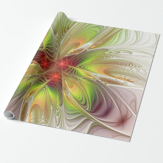 Soft and tenderness fractal fantasy flowers cadeaupapier (Uitgerold)