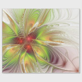 Soft and tenderness fractal fantasy flowers cadeaupapier (Vlak)