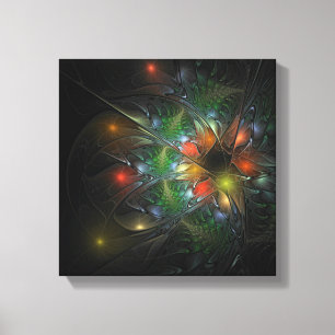 Soft and tenderness fractal fantasy flowers canvas afdruk
