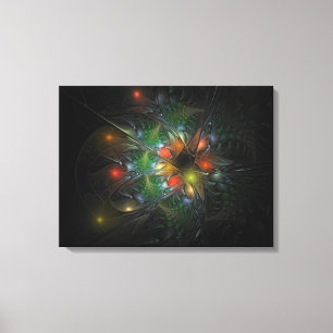 Soft and tenderness fractal fantasy flowers canvas afdruk
