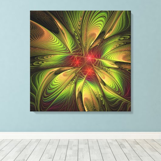 Soft and tenderness fractal fantasy flowers canvas afdruk (Insitu (Houten vloer))