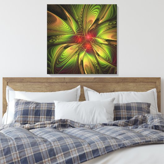 Soft and tenderness fractal fantasy flowers canvas afdruk (Insitu (Slaapkamer))