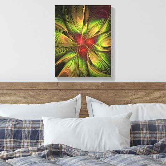 Soft and tenderness fractal fantasy flowers canvas afdruk (Insitu (Slaapkamer))