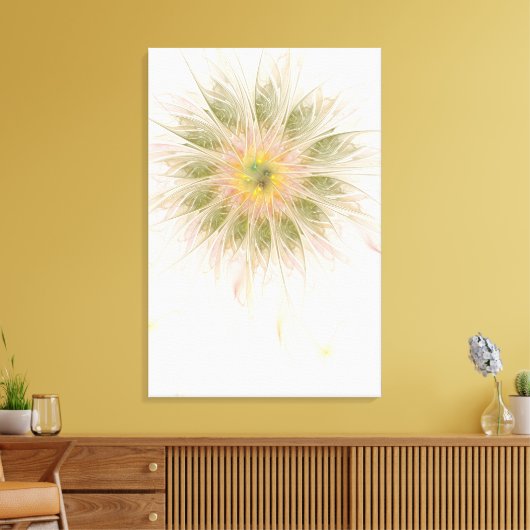 Soft and tenderness fractal fantasy flowers canvas afdruk (Insitu (Woonkamer))