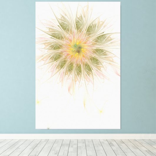 Soft and tenderness fractal fantasy flowers canvas afdruk (Insitu (Houten vloer))