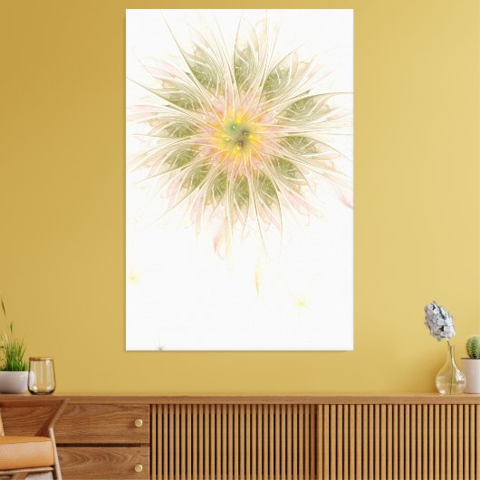 Soft and tenderness fractal fantasy flowers canvas afdruk (Insitu (Woonkamer))