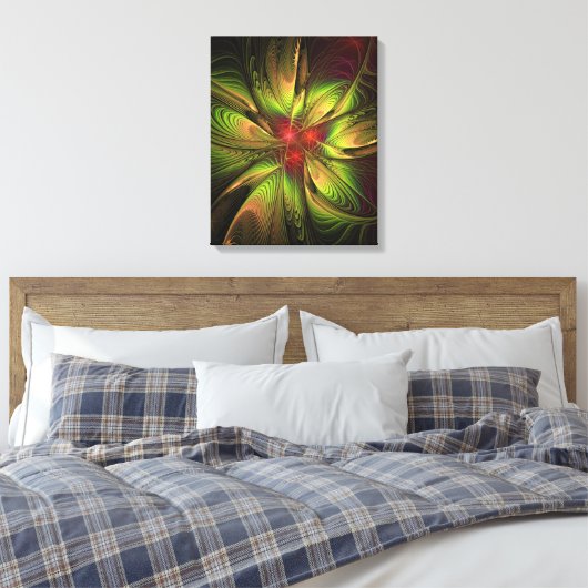 Soft and tenderness fractal fantasy flowers canvas afdruk (Insitu (Slaapkamer))