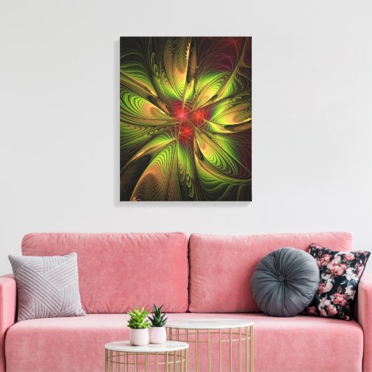 Soft and tenderness fractal fantasy flowers canvas afdruk (Insitu (Woonkamer))