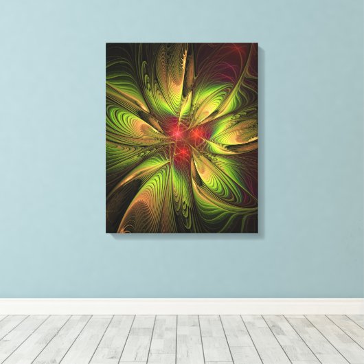 Soft and tenderness fractal fantasy flowers canvas afdruk (Insitu (Houten vloer))