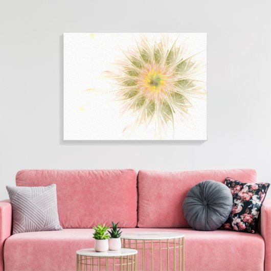 Soft and tenderness fractal fantasy flowers canvas afdruk (Insitu (Woonkamer))