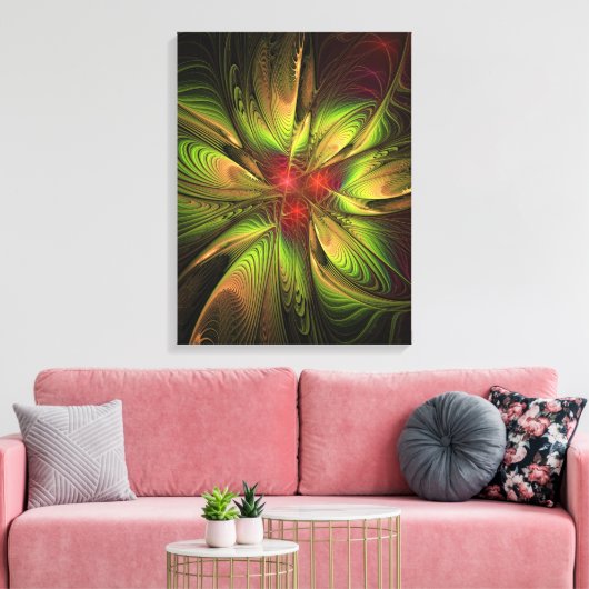 Soft and tenderness fractal fantasy flowers canvas afdruk (Insitu (Woonkamer))