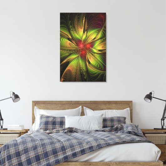 Soft and tenderness fractal fantasy flowers canvas afdruk (Insitu (Slaapkamer))
